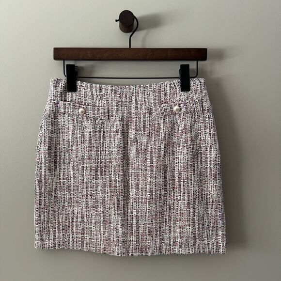 IMVELY VINTAGE STITCH TWEED MINI SKIRT WITH FAUX PEARL DETAILS SIZE MEDIUM 1 - Picture 1 of 7